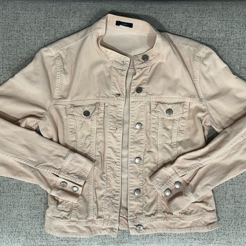 J Crew Women’s Collarless Corduroy Jacket (Apricot) - Medium